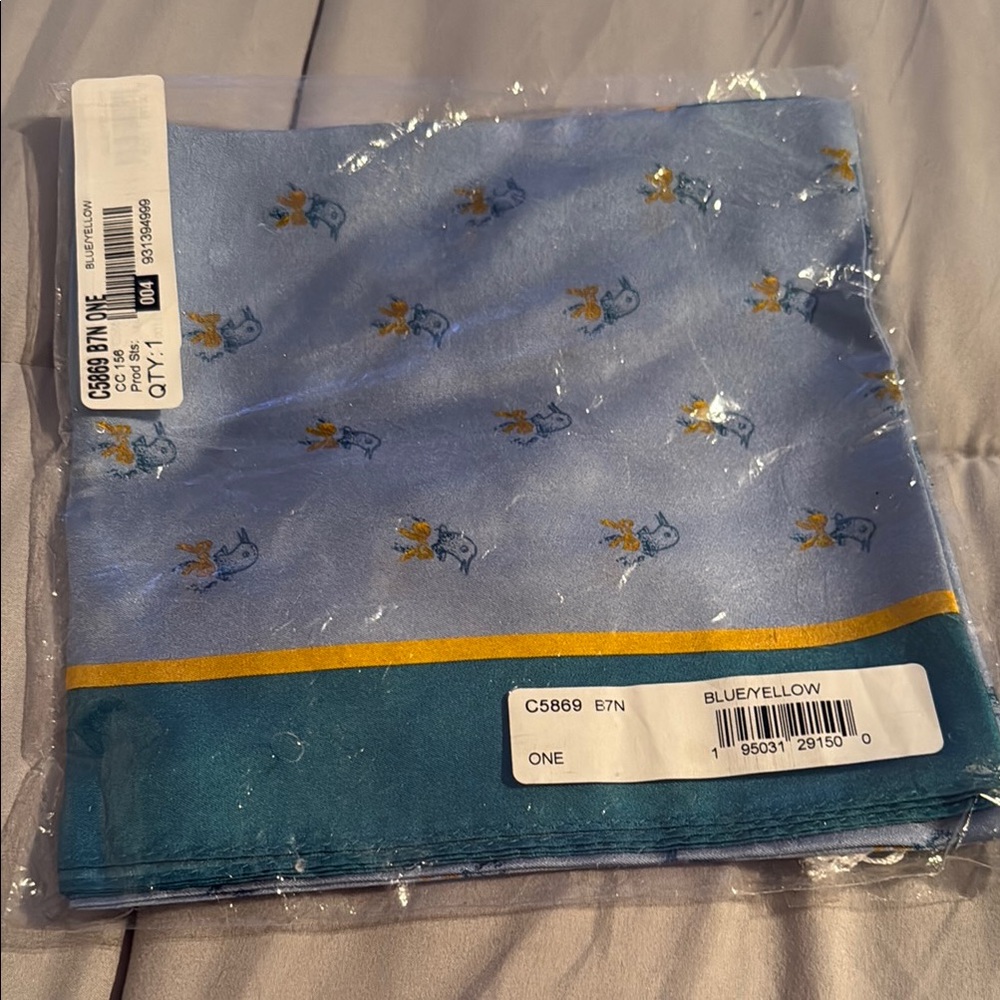 Coach Blue and Yellow Patterned Scarf